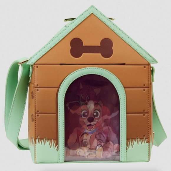 Loungefly 3D Disney Dogs Brown and Green Doghouse Backpack main image 9